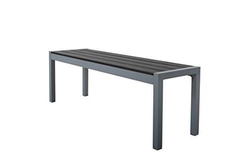 Chicreat - Banco de aluminio para jardín, 135 x 40 x 45 cm (gris plateado)