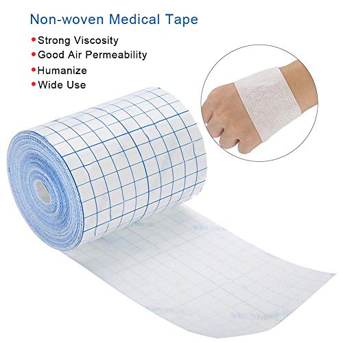 Cinta médica, cinta médica transpirable, cinta adhesiva vendaje no tejido para fijación vendaje elástico e impermeable para espalda hombros brazos muñecas muslos(El 10cm * 10m)