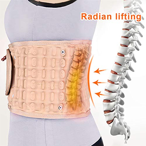 Cinturón de Descompresión Lumbar Soporte Espalda Masaje Espinal Tracción Inflable de cintura Alivio de la espalda, Abdomen de cintura Correa de soporte fijo Disco lumbar para 29-49 Pulgadas Cintura