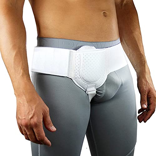 Cinturón de la hernia inguinal ajustable for los hombres de la hernia inguinal del lado izquierdo o derecho del lateral de la hernia de la hernia for la correa de la cintura inguinal, hernias inguinal