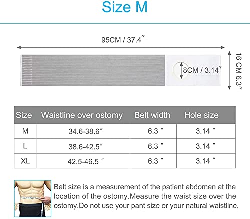 Cinturón de soporte del estoma de la hernia de la hernia de la hernia con la apertura del estoma - cinturón de cuidado del estoma ajustable para la bolsa de colostomía para prevenir el cinturón de her