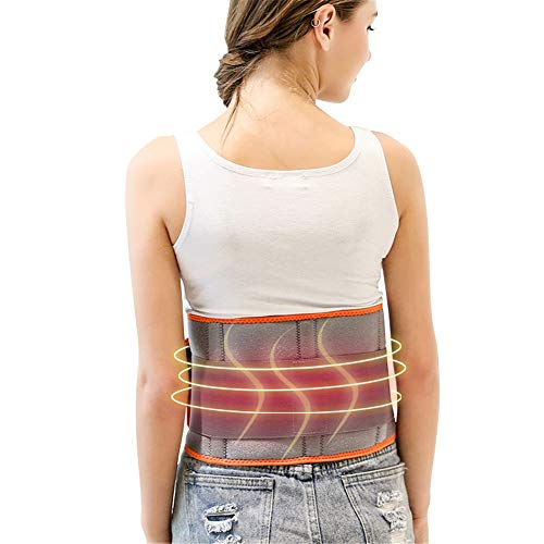 Cinturón de útero cálido Terapia de Calor de la Cintura del cojín de calefacción Wrap compresa Caliente for Cintura Calambres Alivio del Dolor recuperación de la lesión (Gris) para Mujeres