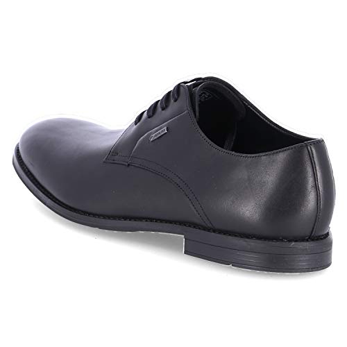 Clarks Ronnie Walk GTX, Zapatos de Cordones Derby Hombre, Piel (Piel Negra), 43 EU