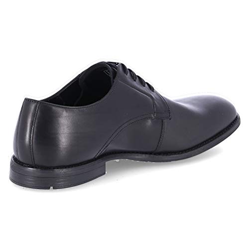 Clarks Ronnie Walk GTX, Zapatos de Cordones Derby Hombre, Piel (Piel Negra), 43 EU