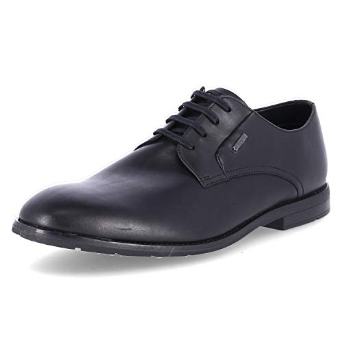 Clarks Ronnie Walk GTX, Zapatos de Cordones Derby Hombre, Piel (Piel Negra), 43 EU