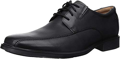 Clarks Tilden Walk, Zapatos de Cordones Derby Hombre, Negro Black Leather, 41 EU