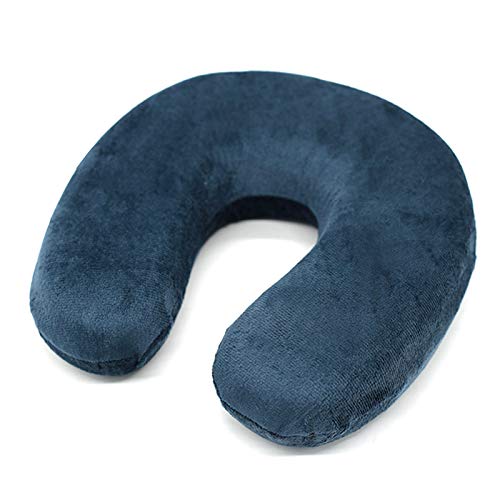 Cojin Cervical,Almohada Cuello,cojin Coche Cuello,Almohada Cervical Viaje,con Funda Extraíble, para el Aeroplano, el Autobús, el Tren, el Oficina, el Hogar (Azul Marino)