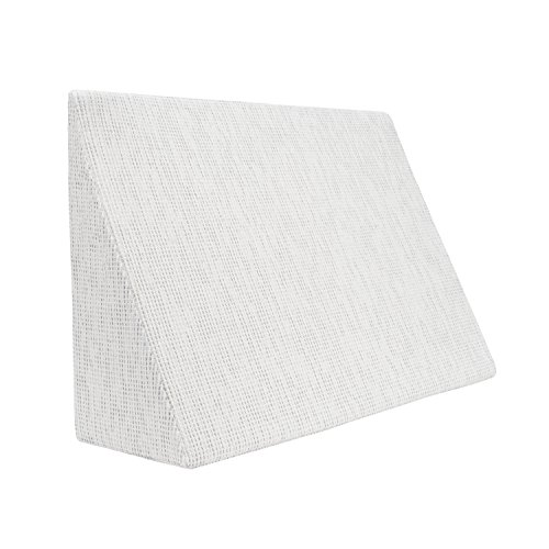 Cojín de cuña para Sala de Estar y Dormitorio, cojín de Lectura, cojín Relax, Respaldo, Almohada de Vientre // Cojín de cuña para acostarse y Sentarse (5 Colores para Elegir) (Blanco)