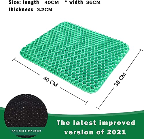 Cojín de Gel, cojín de Apoyo de Asiento de Silla Grueso Doble, para aliviar la Fatiga de la Cadera para La Oficina, Casa, Coche, Silla de Ruedas