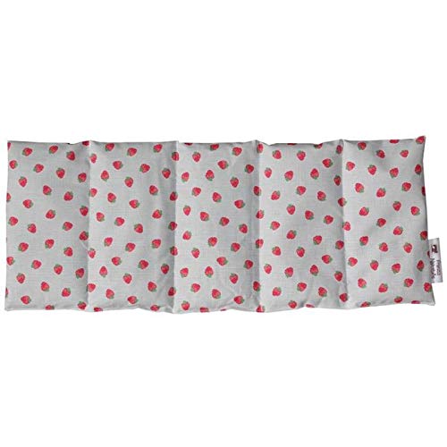 Cojín de huesos de cereza 50x20cm Fresa Almohadas de grano 100% algodón para la terapia de frío y calor Almohadilla térmica apta para microondas