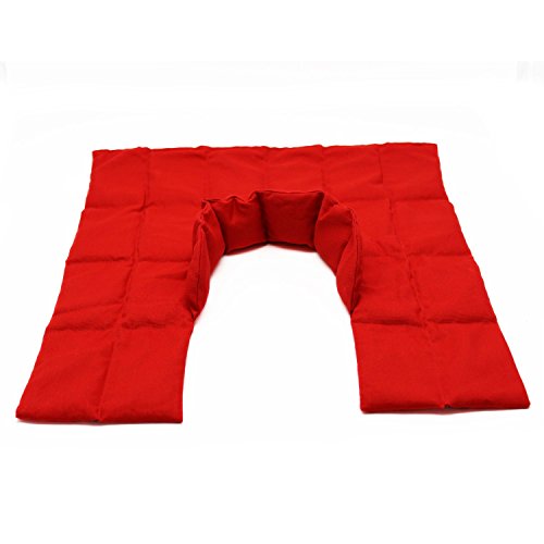 Cojin termico Grande Tipo Collarín Para Cuello y Hombros - Bolsa Térmica - Paquete Térmico - Almohada de Granos / Varios Colores (rojo)