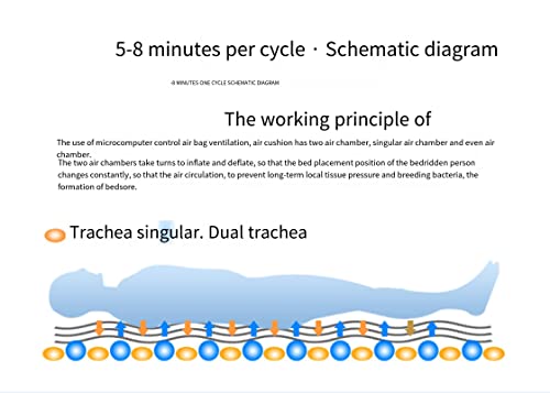 Colchón de Aire Inflable Anti-decúbito con Bomba Cojín Anti-escaras de presión alterna Cama Individual Gire la Almohadilla para el Cuidado en el hogar para Ancianos 1.1M Tipo ensanchado
