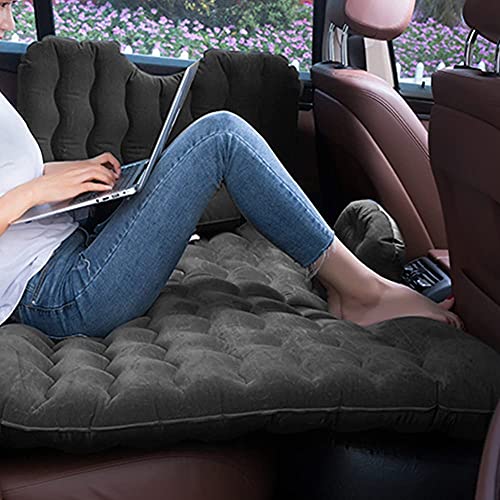 Colchón de Coche Inflable Plegable Multifuncional,Cama de Coche Inflable y Almohadas Inflables,Cama de Viaje Universal, Asiento de Coche de Aire + 2 Almohadas,Negro