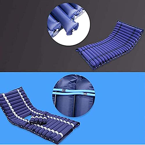 Colchón Inflable con Presión De Aire Antiescaras Colchón Inflable con Bomba De Presión Variable Silenciosa Úlcera para Cama De Hospital Estándar 190 × 90 Cm Azul