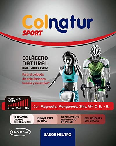 Colnatur Sport – Colágeno Natural Puro para Cuidar las Articulaciones y Músculos de la Actividad Física, Sabor Neutro, 330 gr