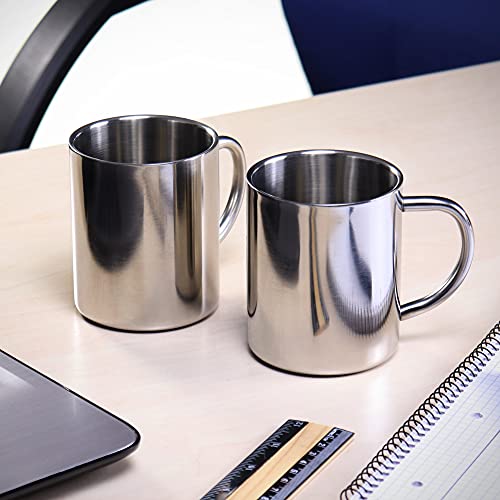 com-four® Taza de café de acero inoxidable - Taza de café - Taza termo-bebedora hecha de acero inoxidable - Taza con aislamiento de doble pared - SIN BPA (300ml)