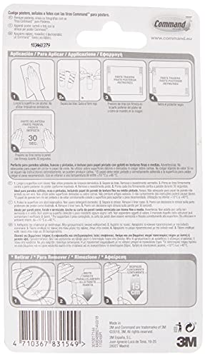 Command 17024 - Pack de 12 tiras pequeñas para posters, color blanco