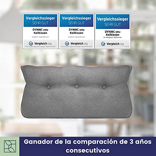 Cómodo Respaldo Cama y Sofá - Oeko-Tex - Cojin cuña Moderna con Acolchado Medio cojin de Lectura, cojin para Pared, Respaldo - Premium cojin para Leer en la Cama de DYNMC YOU