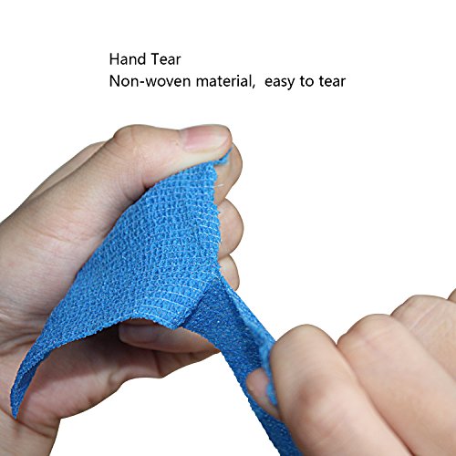 COMOmed Non-woven fabric self-adhesive Bandage venda cohesiva Mascota Vendaje Azul 7.5cmX4.5m 6 Volumen