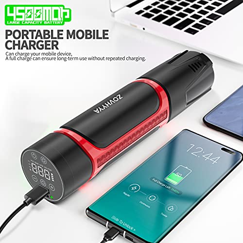 Compresor de Aire Portátil 150PSI Mini Bomba de Aire 4500Mah Mini Inflador Eléctrico Usb C Recargable con Pantalla Digital Luz LED PSI BAR KPA KG/CM2 para Coche Motocleta Neumático Anillo de Natación