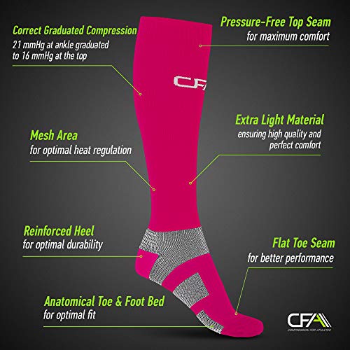 COMPRESSION FOR ATHLETES, Calcetines de compresión, protección del Tobillo y Apoyo del metatarso