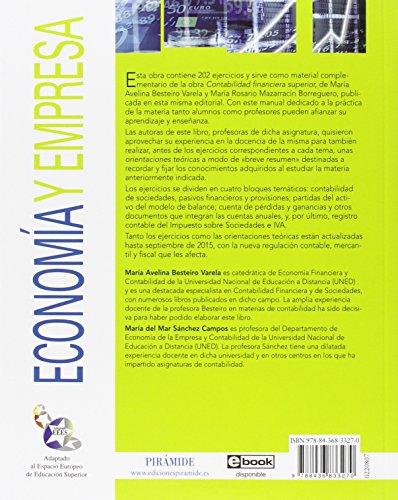 Contabilidad financiera superior: Orientaciones teóricas, esquemas y ejercicios (Economía y Empresa)