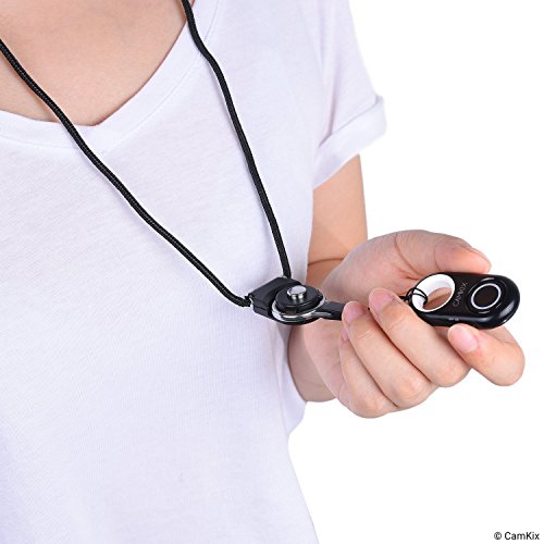 Control Remoto del Obturador de Cámara con Tecnología Inalámbrica Bluetooth® CamKix – Cordón con Montaje de Anillo Desmontable – Mosquetón – Capturar imágenes/Video hasta 10m en iPhone/Android