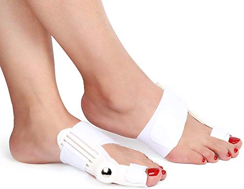 Corrector de juanetes (Hallux Valgus), 2 unidades, almohadilla de férula ortopédica, separador de dedos, ajustable, para hombres y mujeres