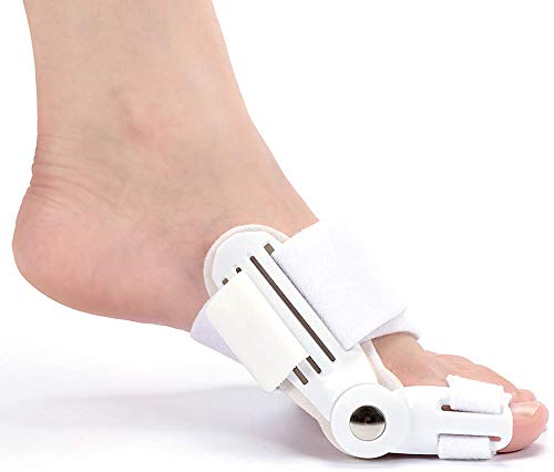 Corrector de juanetes (Hallux Valgus), 2 unidades, almohadilla de férula ortopédica, separador de dedos, ajustable, para hombres y mujeres