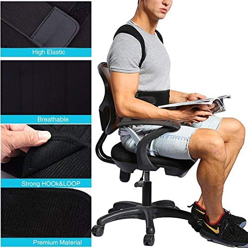 Corrector de Postura con soporte recto Ultrafino respirable Vendaje de elástico en la cintura del hombro para hombres y mujeres (circunferencia de la cintura de 80 cm a 120 cm) (XXL)