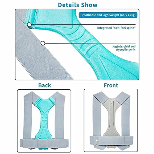 Corrector de postura para mujeres y hombres Respaldo transpirable, refuerzos de cifosis ajustable, cómodo cinturón de corrección de joroba en la espalda para escoliosis para estudiantes, niños y
