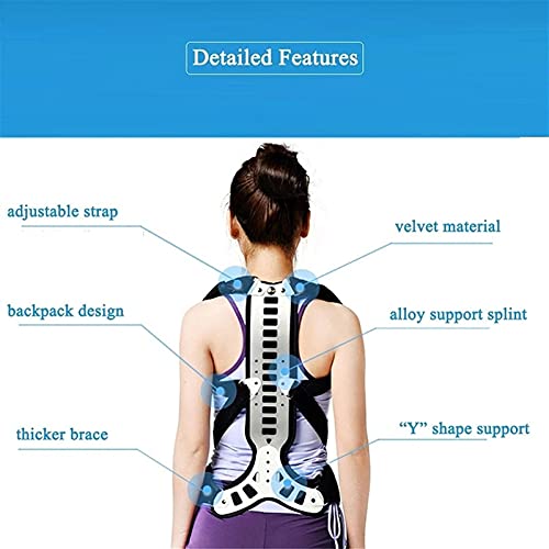 Corrector postural de extensión de Metal para enderezar la Espalda - Chaleco Corrector de Postura rígido Ajustable para aliviar la cifosis y el Tratamiento de la Columna jorobada o Lordosis