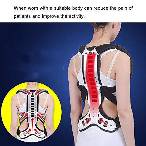 Corrector postural de extensión de Metal para enderezar la Espalda - Chaleco Corrector de Postura rígido Ajustable para Alivio de la cifosis y Tratamiento de la Columna jorobada o Lordosis (