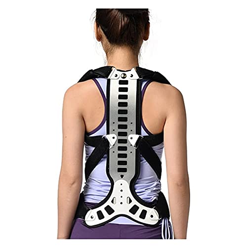 Corrector postural de extensión de Metal para enderezar la Espalda - Chaleco Corrector de Postura rígido Ajustable para Alivio de la cifosis y Tratamiento de la Columna jorobada o Lordosis (