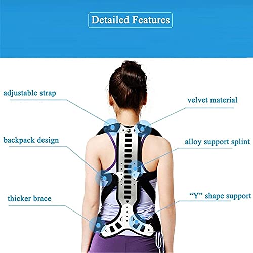 Corrector postural Extensión de Metal rígido Ajustable Enderezadora de Espalda Chaleco de Refuerzo para Alivio de la cifosis Hunch y Tratamiento de la Columna jorobada o Lordosis (Color: S)