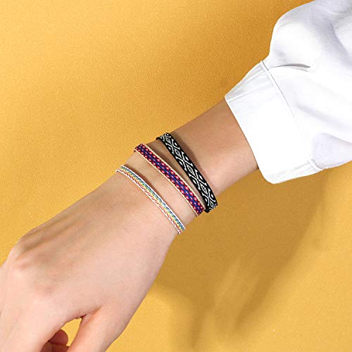 C·QUAN CHI Pulseras de hebra Tejida Trenzada Mujeres Niñas Cadena Tobillera Cordón Hecho a Mano Ajustable-Best Friends Pulseras