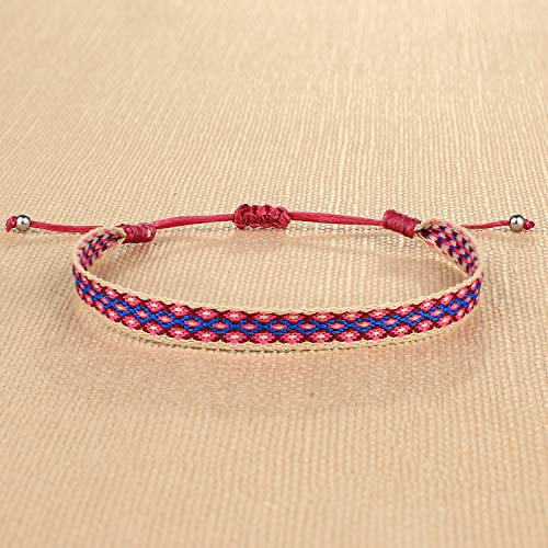 C·QUAN CHI Pulseras de hebra Tejida Trenzada Mujeres Niñas Cadena Tobillera Cordón Hecho a Mano Ajustable-Best Friends Pulseras