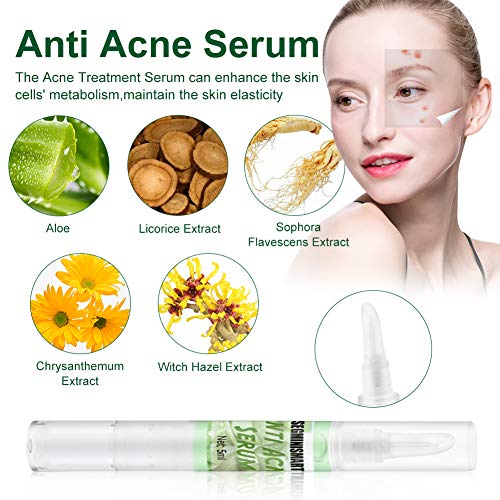 Crema Acne,Acne Tratamiento,Crema de Hierbas para el acné,Reducir los Puntos negros, Equilibrar el Agua y el Aceite, la Crema Contra el Acné Espinilla, Regenera la piel