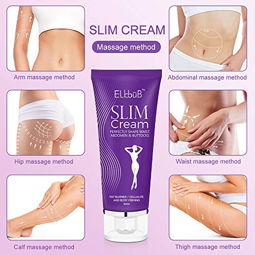 Crema Reductora Abdomen Mujer - Crema Reafirmante Reductora y Quema Grasa - Elimina Celulitis Piernas, Muslos, Gluteos, Abdomen y Brazos - Crema Reafirmante Corporal - 60ml