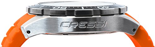 Cressi Manta Reloj  Submarino, Unisex Adulto, Plata/Negro/Naranja, Talla única