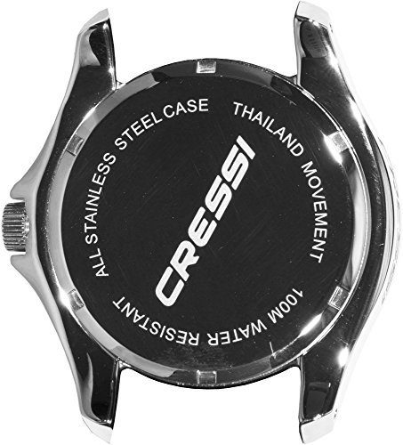 Cressi Manta Reloj  Submarino, Unisex Adulto, Plata/Negro/Naranja, Talla única