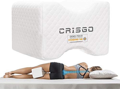 CRISGO Almohada cojín piernas para Dormir de Lado, Embarazadas, Alivia Dolores de ciática, Espalda, Caderas, ergonómica de Espuma Memoria, reduciendo la presión en articulaciones y Zona Lumbar