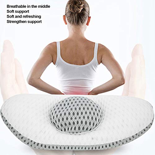 Crisis Almohada para la Espalda, Almohada Lumbar, Malla para aliviar el Dolor Arco semicircular Diseño Hueco Malestar de la Columna Lumbar Distensión Muscular Lumbar Ancianos para Mujeres