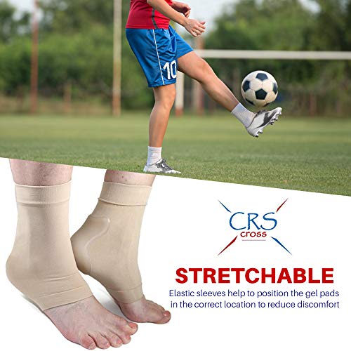 CRS Cross Aquiles Heel Sleeve – Funda acolchada de gel de compresión para cojín y protección de golpes Haglunds, tendinitis de Aquiles y bursitis (talla única)