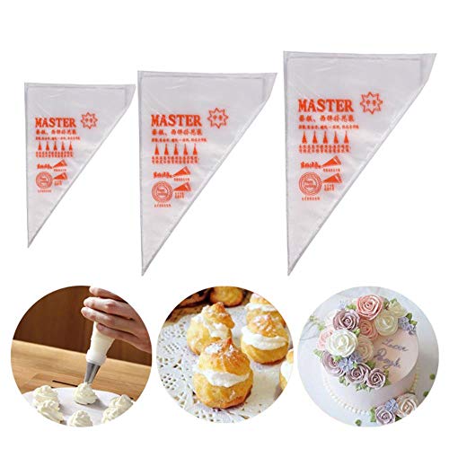 CTOBB 100/200/300 unidades de jeringa desechable para repostería Piping Cupcake Decor bolsas de la tarta del Fondant Crema Pastelera Tip Instrumentos M 220 x 320 x 350 mm, 300 unidades