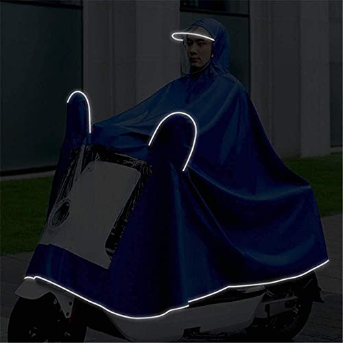 Cubierta de lluvia Recordatorio impermeable con capucha impermeable impermeable lluvia doble Poncho para adultos, engranajes de lluvia para scooter motorizado, silla de ruedas eléctrica, bicicleta, ma