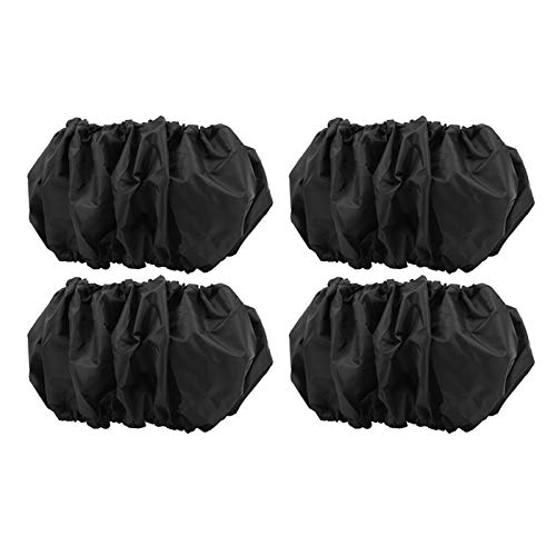 Cubierta de rueda para cochecito infantil, 4 piezas de tela Oxford para cochecito de bebé a prueba de polvo, cubierta protectora para rueda, accesorios para cochecito(S-Negro)