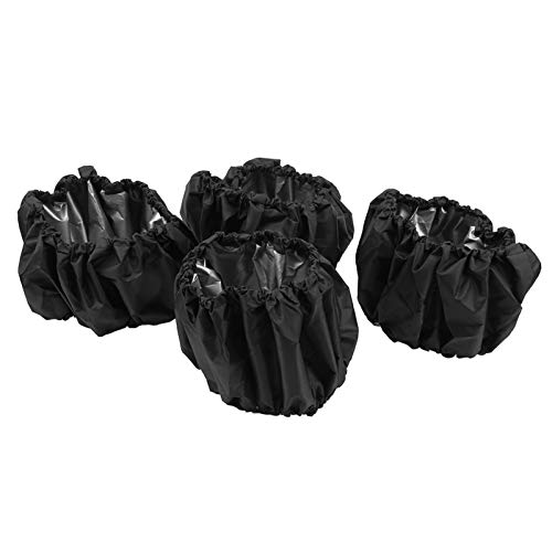 Cubierta de rueda para cochecito infantil, 4 piezas de tela Oxford para cochecito de bebé a prueba de polvo, cubierta protectora para rueda, accesorios para cochecito(S-Negro)