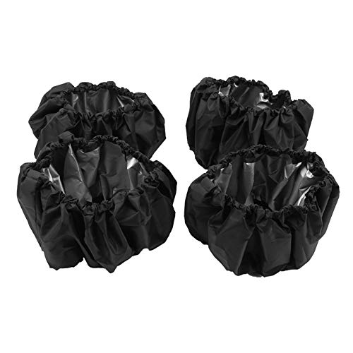 Cubierta de rueda para cochecito infantil, 4 piezas de tela Oxford para cochecito de bebé a prueba de polvo, cubierta protectora para rueda, accesorios para cochecito(S-Negro)