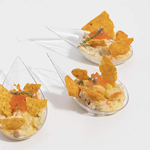 Cuchara Lágrima Transparente Finger Food - Especial catering, eventos, degustación, food trucks y fiestas 10,1x5cm PS 50 uds